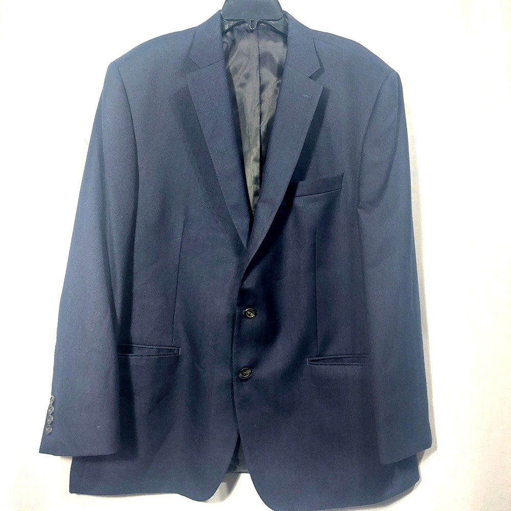CHAPS‎ Men's 2 Button Navy Size 48L Suit Blazer Sports Coat Jacket Lined Pockets